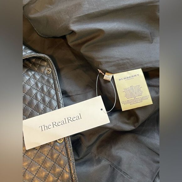 Burberry London quilted black Leather moto Jacket M - Picture 9 of 12